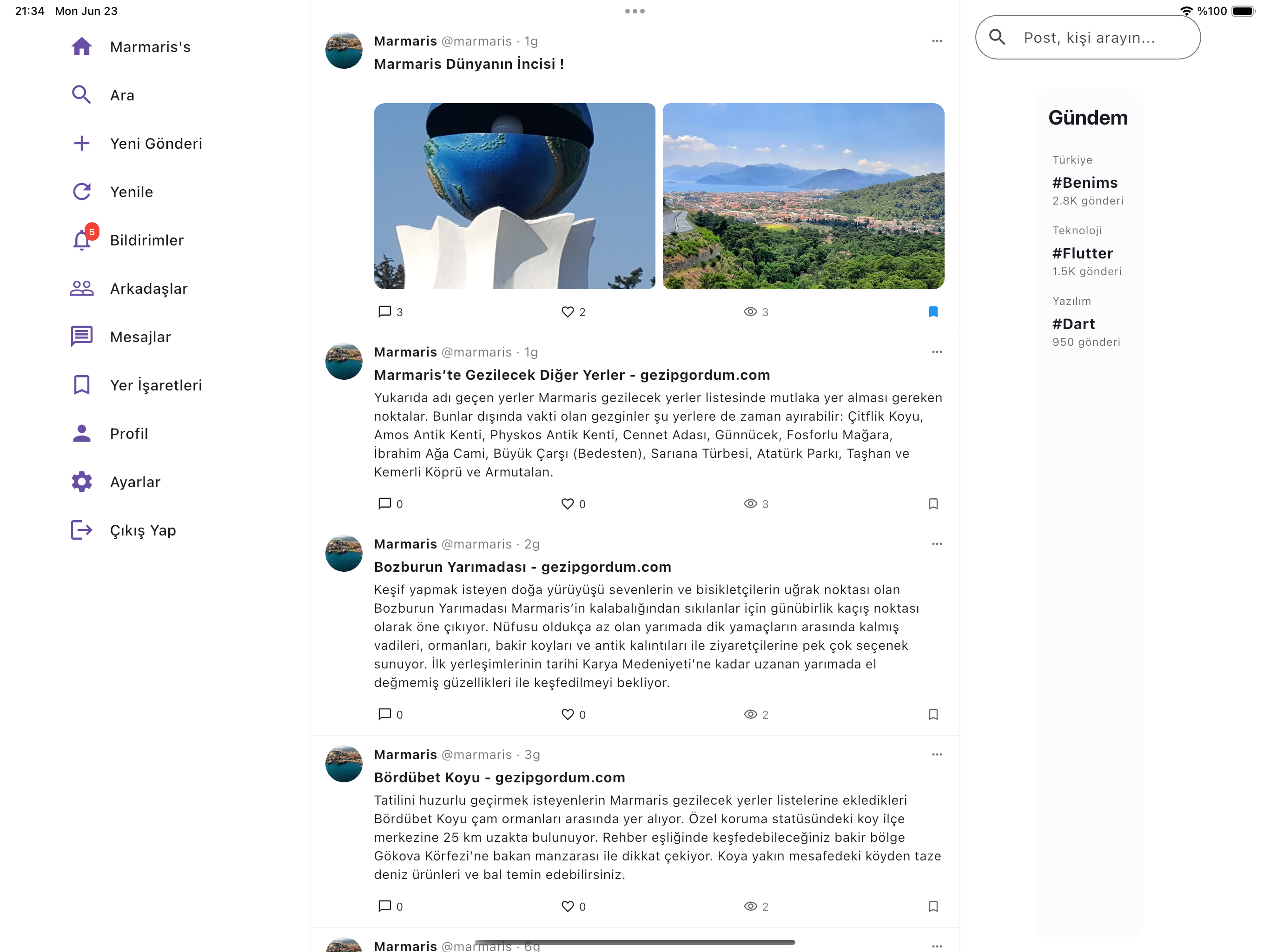 Tablet Ana Sayfa Yatay